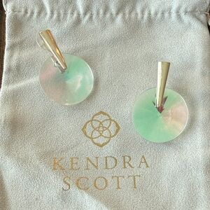 Kendra Scott Iridescent Green and Pink Earrings